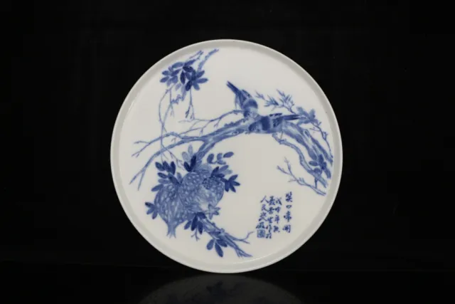 Chinese Blue&white Porcelain Handmade Exquisite Flowers&Birds Plates 13606