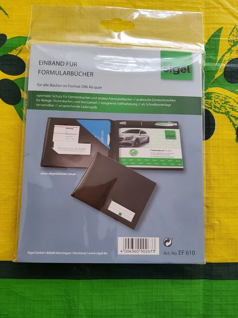 SIGEL Einband für Formularbücher Lederimitat DIN A6 schwarz