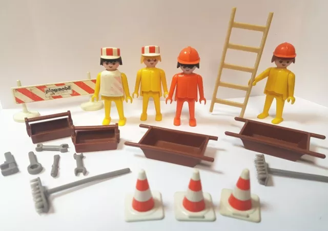 lot PLAYMOBIL VINTAGE chantier travaux public   geobra