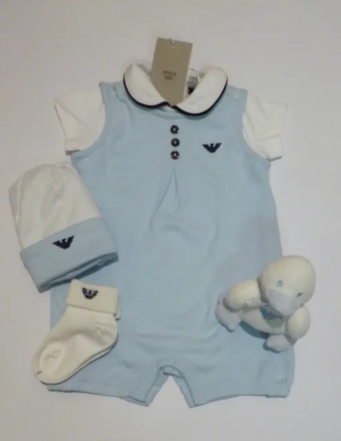 Abbigliamento Bambini - ARMANI Conf.regalo pagliaccetto + body m/m+capp.+dou dou
