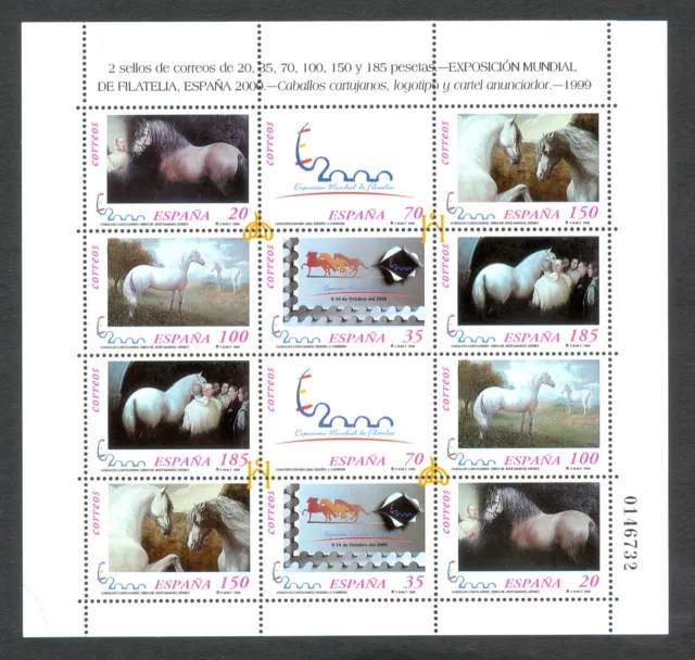 ESPAÑA 1999 - MINIPLIEGO CABALLOS CARTUJANOS - Ed. MP.67 - MNH