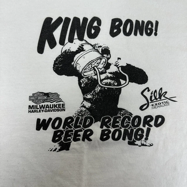 VINTAGE MILWAUKEE HARLEY Davidson King Bong World Record Beer Bong T