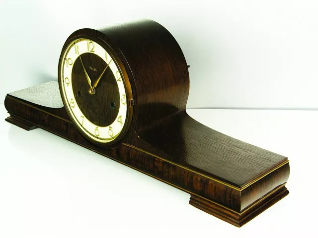 Pure Art Deco  Chiming Mantel Clock From Kienzle  Black Forest With Pendulum