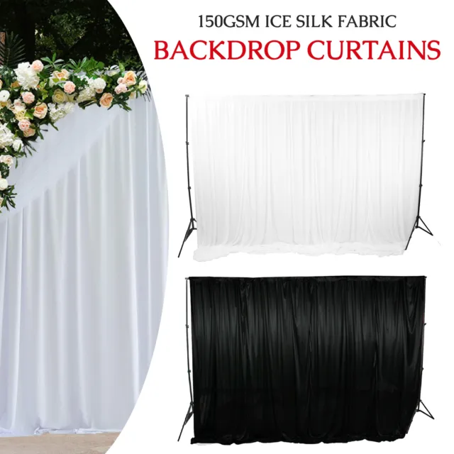 Ice Silk Backdrop Drapes Curtain Wedding Ceremony Party Stage Background Decor