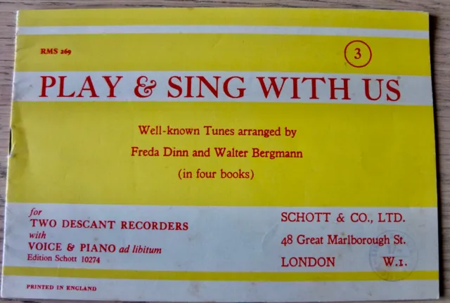 Play & Sing With Us Bekannte Melodien 2 Descant Recorder Bonnoten (1954)