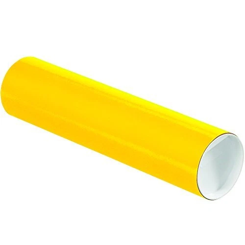 BOX USA Yellow Mailing Tubes with Caps 3 Inch x 12 Inch Pack of 24 for Shippi...