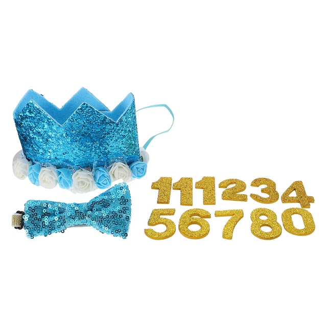 Peta Cumpleaños Decoración Perro Cumpleaños Bandana Perro Cumpleaños Fiesta Sombrero Azul