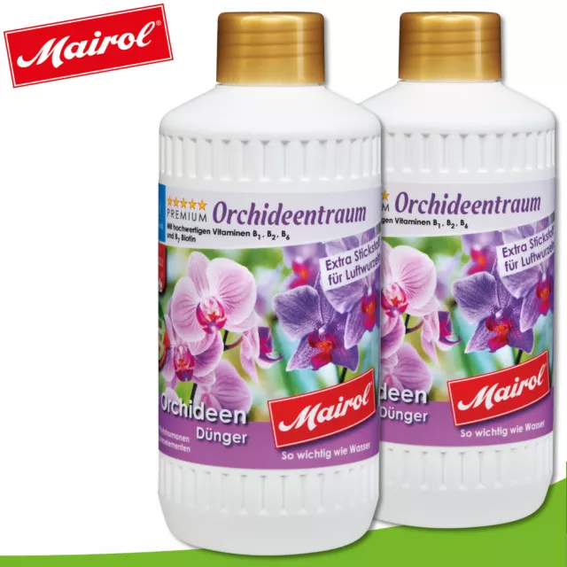 Mairol 2x 500 ML Orchideentraum Engrais Plantes Liquid Fleurs Pot Seau Balcon