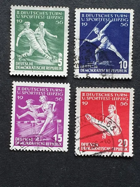 DDR 1956 Turn und Sportfest Leipzig  Mi. 530-533 Gestempelt