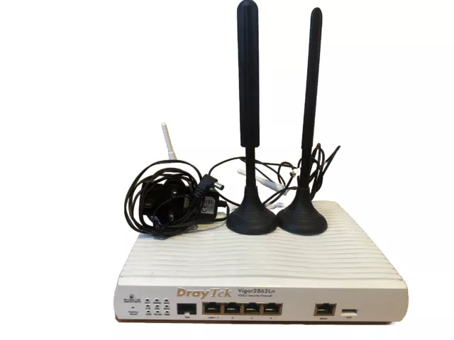 DrayTek Vigor 2862LN Quad-WAN 802.11n Wireless Router for ADSL, VDSL. 4G LTE
