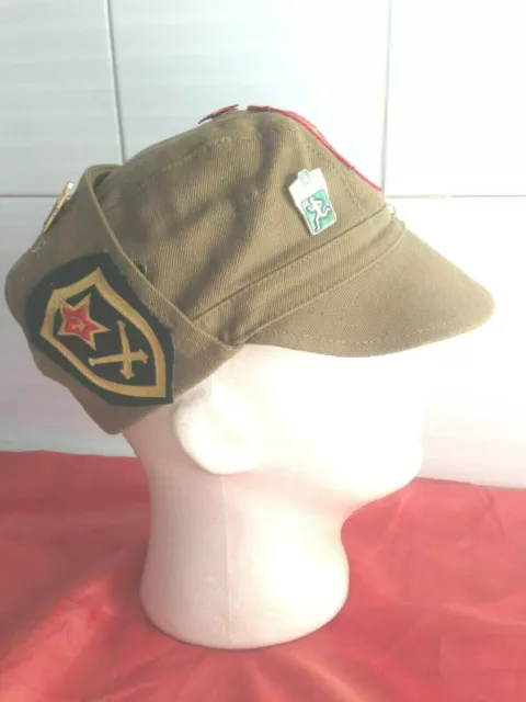 Cappello Berretto ORIGINALE Militare Esercito URSS Sovietico con spille