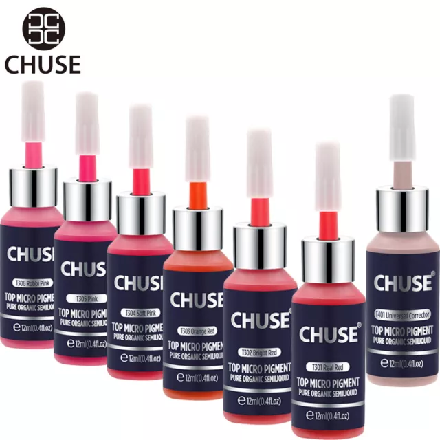 CHUSE Permanent Make Up Farben Lippen Set Microblading Tattoo Ink 7*12ml Farbe