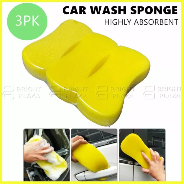 3 x Car Wash Sponge Soft Detailing Cleaning Washing Van Truck Clean Window Glass