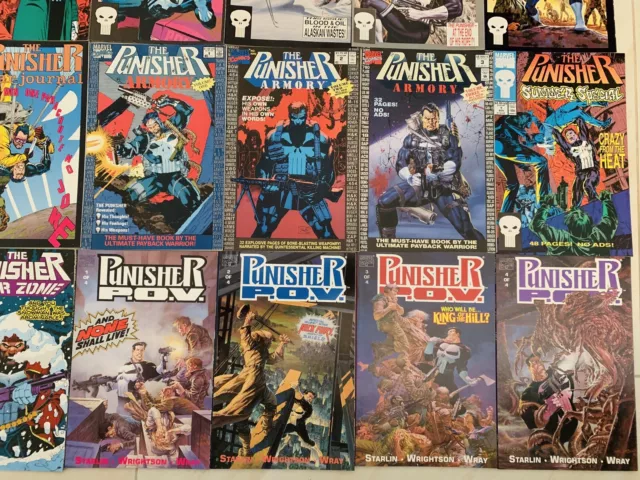 Marvel Comics THE PUNISHER Set Mixed Lot of 32 WAR ZONE WAR JOURNAL ARMORY POV 5