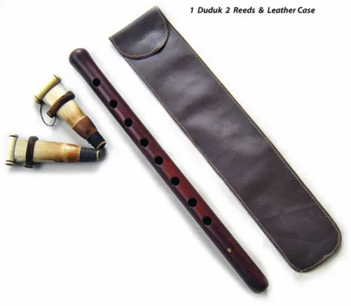 PRO DUDUK Armenian w/2 Reed LEATHER Case Apricot Wood - Zurna Mey Ney Oboe Flute