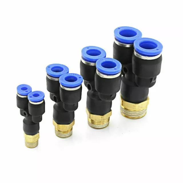Pneumatic Push In Connector Fitting Thread Hose Fittings Pipe Quick Connectors 2