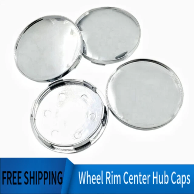 4Pcs SLIVER Wheel Rim Center Hub Caps Cover Car Accessories Chrome No Logo