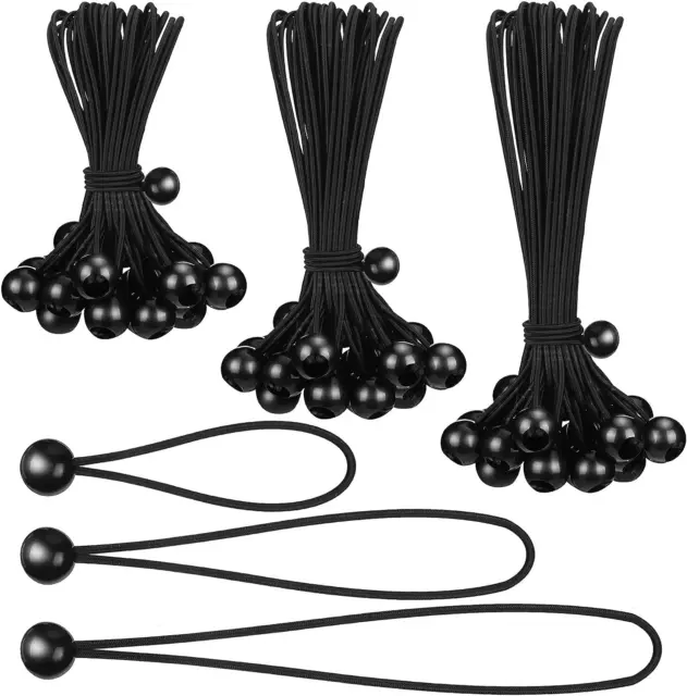 90 Pcs Bungee Balls Cords Assorted Sizes 6, 9, 11 Inch, Tarp Ball Bungee Cords