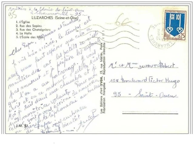 95.Luzarches.l'eglise.rue Des Sapins.rue Des Chataigniers.la Halle.l'ecole Des 2