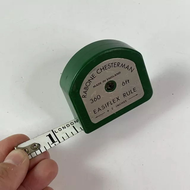 Rabone Measuring Tape 6ft Vintage Green Case Easiflex Rule Rabone Measuring Tape 6ft Vintage Green Case Easiflex Rule