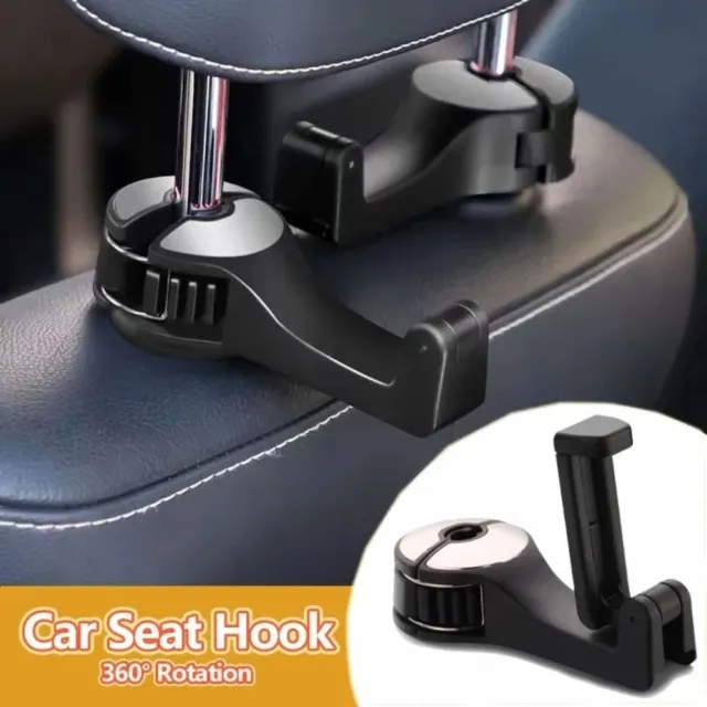 2PCS Car hook multi-function 360° rotating car headrest car seat