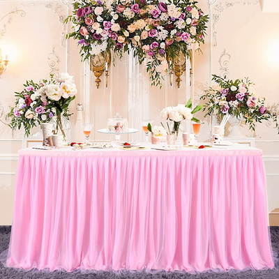 Gonna da Tavolo in Tulle 39 Pollici Rosa Blu Viola Garza tavola Gonna da Tavolo per Feste di Compleanno di Nozze Decorazioni tavola 