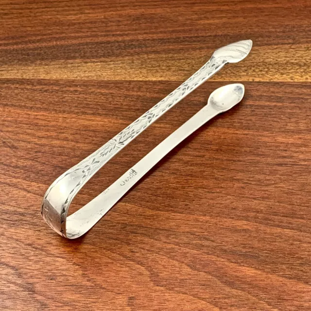 George Ferris Sterling Silver Georgian Bright Cut Sugar Tongs Exeter 1813