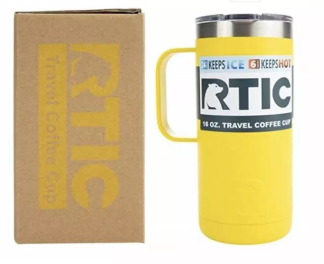 RTIC 16 Oz Stainless Steel Travel Coffee Cup Vacuum Insulated Tumblers/Mugs