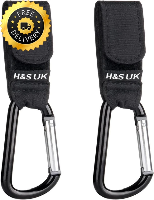 H&S 2 x Buggy Clips Haken Kinderwagen Wickeltasche Halter für Kinderwagen...