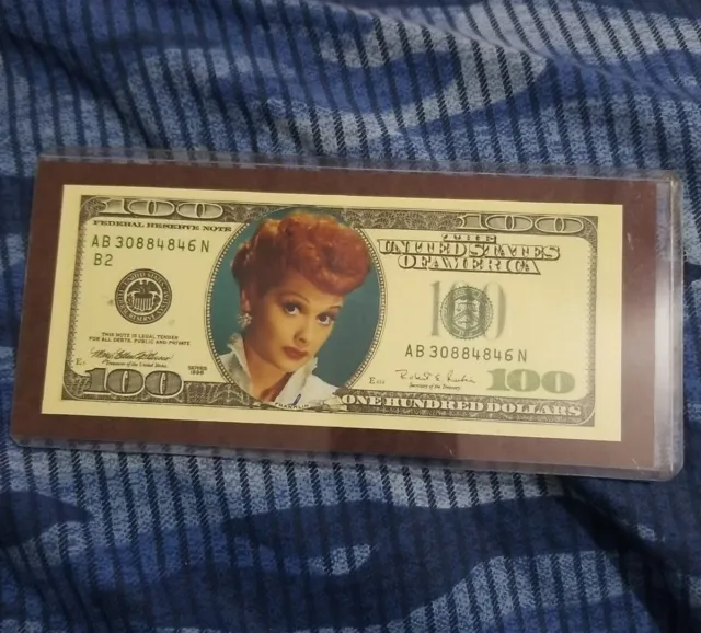 Fake LUCILLE BALL 100 DOLLAR Bill Hundred Portrait Collectible I love Lucy Money