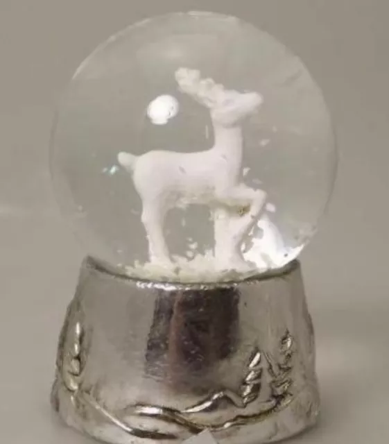 Gisela Graham Standing Reindeer Mini Snowdome Snow Globe Christmas Decoration