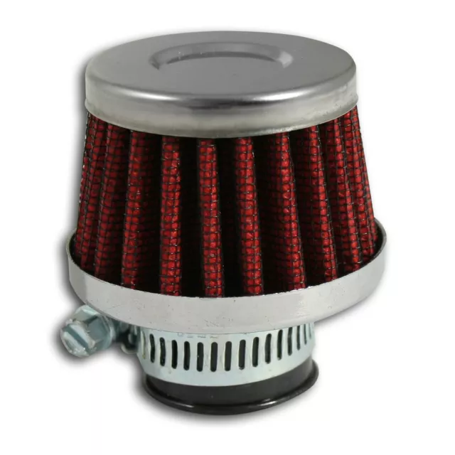 JOM Universal Sportluftfilter Mini Luftfilter 9,12mm und 25mm Anschluß ROT