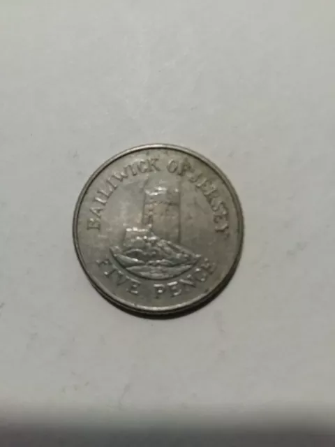 1990 Bailiwick of Jersey 5p Five Pence Seymour Tower - circulated