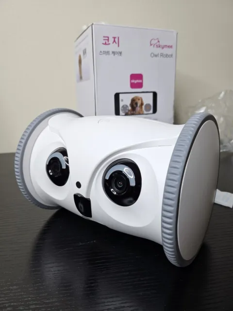 Robot Owl: cámara móvil Full HD para mascotas con dispensador de golosinas, juguete interactivo para...
