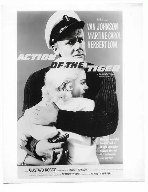 8 X 10 Foto Película Póster Arte Acción De Tigre 1957 Van Johnson Martine Carol