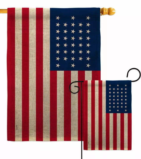 United States 18651867 Burlap Garden Flag Americana Old Glory Yard House Banner