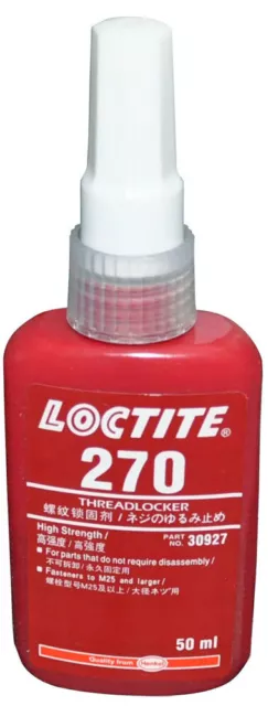 Loctite 270 High Strength - Threadlock - All Metal Adhesive - Glue 50 Ml