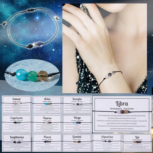 Armbänder Gravur Sternzeichen-Armband für Frauen, Mädchen, , glücklicher Segen,