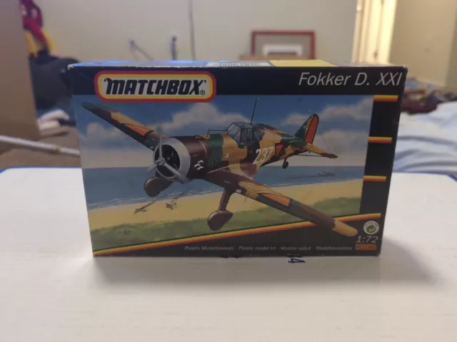 MATCHBOX 1/72 Scale Model Kit FOKKER D. XXI, 40144, Complete In Opened Box