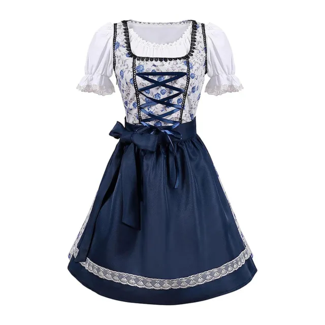 German Dirndl Dress Oktoberfest Women Dress Traditional Short Sleeve Bavarian