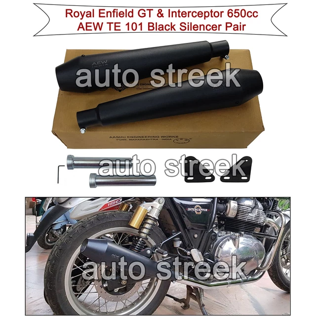 Silencieux AEW TE 101 Pour Royal Enfield GT & Interceptor 650 (2019-2023) - Noir - Neuf