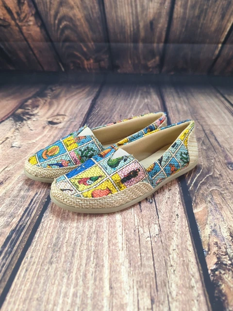 Loteria Chalupa Mexican Bingo Shoes Womens Slip On Flats USA Size 6 Mex Size 23