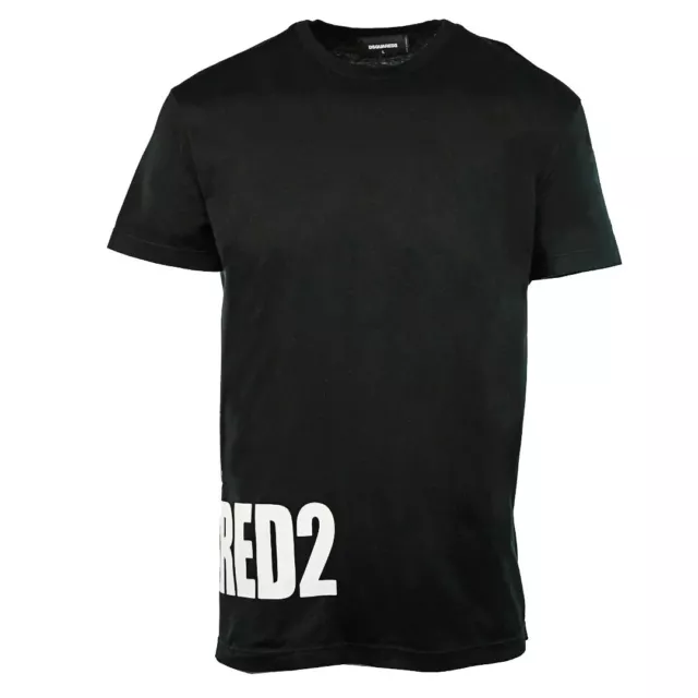 Dsquared2 D2 T-Shirt Mens Side Logo Print - Black