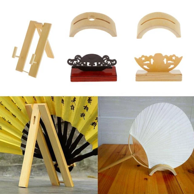 Supporto ventilatore in legno per ventilatori manuali - supporto presentazione da tavolo