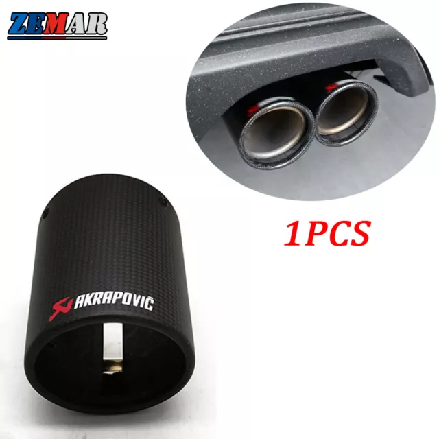 Universal Car Akrapovic Exhaust Tips For VW BMW Carbon Fiber Muffler Pipe Cover