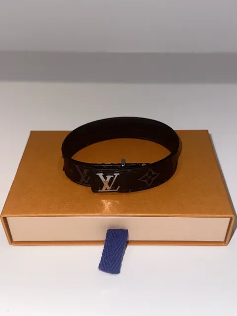 LOUIS VUITTON SLIM Bracelet *New* Men's Bracelet Medium Size Black Hologram  £125.00 - PicClick UK