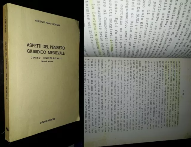 Aspetti del pensiero giuridico medievale, Vincenzo Piano Mortari, Liguori 1988