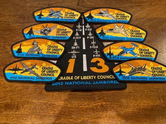 Mint 2013 National Jamboree JSP Set Of 9 Cradle Of Liberty Council - Planes