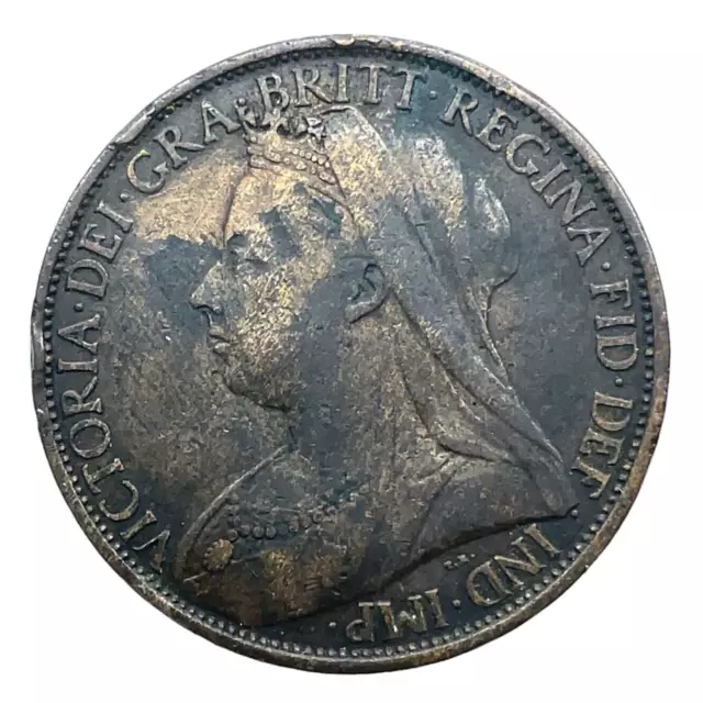 Great Britain 1900 Queen Victoria Bronze Penny  KM# 790