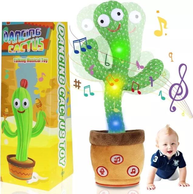 Dancing Cactus Plush Toy Can Singing Recording Learn Talking Kids Birthday Gifts